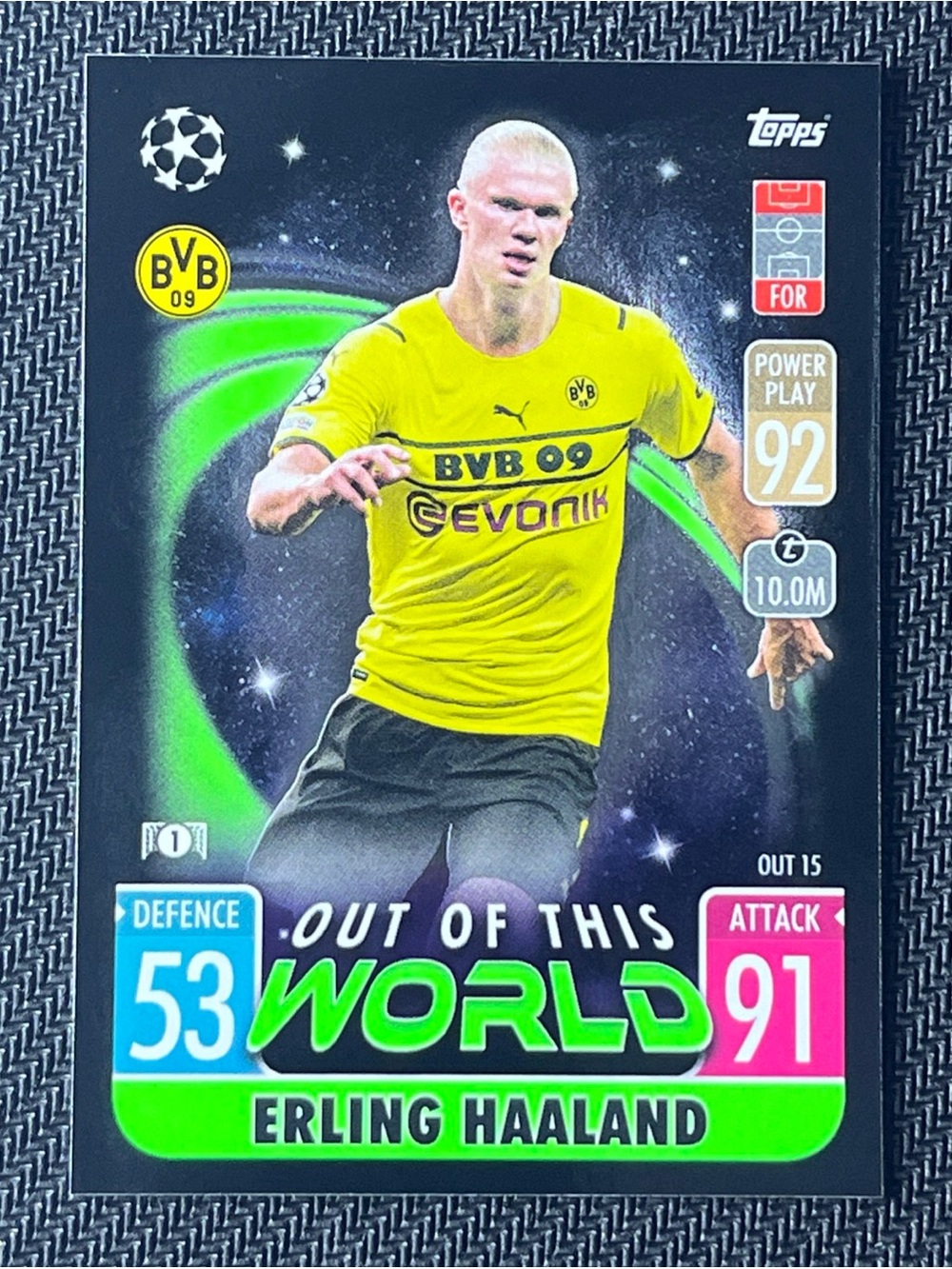 Erling Haaland Out Of This World 2021-22 Topps Match Attax Extra #OUT15 Dortmund